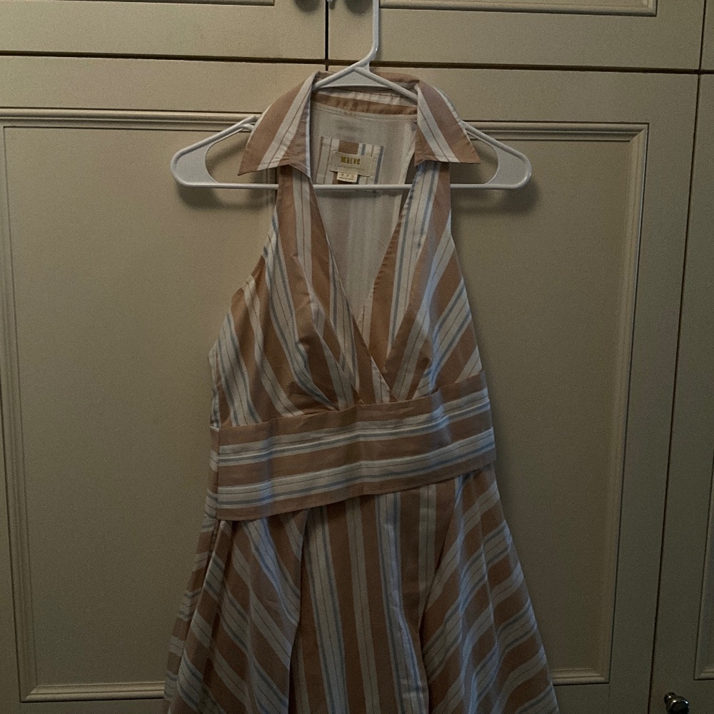 Anthropologie Maeve Striped Cocktail Dress with Handkerchief Hem